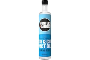 Hunter & Gather Olio MCT Premium C8 e C10 (500 ml) | Supporta il digiuno cheto e (IF) | Olio vegetale senza glicerolo