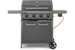 Tower T978524 Stealth Plus Four Burner Gas BBQ with Side Burner, Black