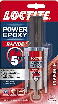 Loctite - 2297532 - Power Epoxy Rapid 5 min - Seringue de colle - Transparent - 11ml
