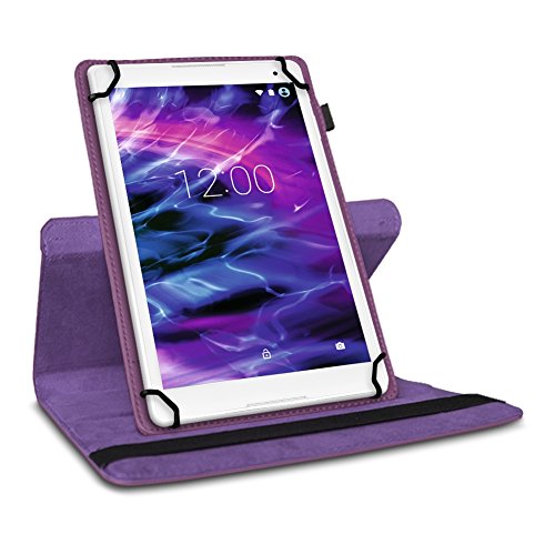 Medion Lifetab P9702 X10302 P10400 P10506 P10505 Tablet Robuste Universal Tablet Schutzhülle aus hochwertigem Kunstleder Hülle Tasche Standfunktion 360° Drehbar kombiniert Schutz und Design in der Farbe Lila Cover Case Universal von UC-Express - 3