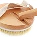 Monkeybrother Natural Wood Back Scrub Massage Tool Shower Brush with Detachable Long Handle for Spa Body Bath