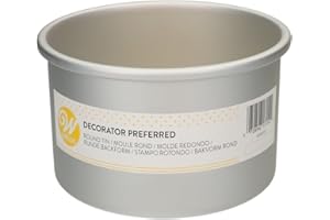 Wilton Moule Rond Extra Profond – Moule à Gâteau pour Cake Haut Moule à Tarte à Bords Très Hauts – Ø 15 x 10 cm, Argenté