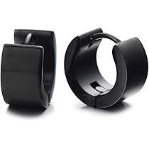 Boucle D'oreille Anneau Argent Surface Courbe Anneau Boucles D'oreilles Charnière - Créoles - Boucles D'oreilles Homme Femme - Acier - Classique Poli Anneau Oreille Homme