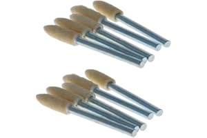 Utoolmart 5mm Wool Felt Mounted Dots Peach Pointed Polishing Bits Burrs Polishing Wheels Grinding Head with 1/8" Shank 10 Pcs