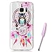Produktbild Galaxy S7 Silikonhülle, Galaxy S7 Hülle mit Rosa Blumen Eule Traumfänger Muster, Edaroo Comic Katze Blumen Tier Bunt Farbig Entwurf Ultraslim Dünn Transparent Durchsichtig Klar Soft Weich TPU Gel Silikon Handyhülle Bückseite Schutzhülle Schutz Case Cover für Samsung Galaxy S7