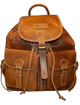 Spirit of Nature Leder Rucksack Umhängetasche Schultertasche Ledertasche Lederrucksack Vintage für Outdoor Retro...
