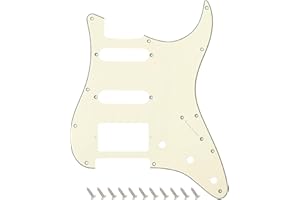 Banworks 3 Ply Strat HSS Pickguard 11-Hole Electric Guitar Pickguard SSH Scratch Plate for USA/Mexican Modern Style Standard Stratocaster ST JT/HB-02 Ivory