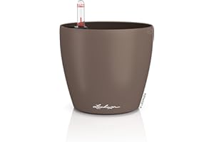 LECHUZA-Tischgefäß Classico Color 14 Muskat, Pflanzgefäß mit Bewässerungssystem, Wasserstandsanzeiger und Pflanzeinsatz, Matte Oberfläche, Ø 15 x 13,5 cm, 16698