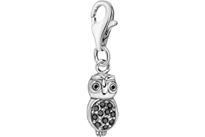 Quiges 925 Sterling Silver Birds Clip On Lobster Clasp Charm Pendant