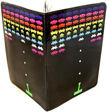 Space Invader Passport Cover Holder Protector Wallet Case for Travel Holiday Luggage UK European Universal Size Mens Womens