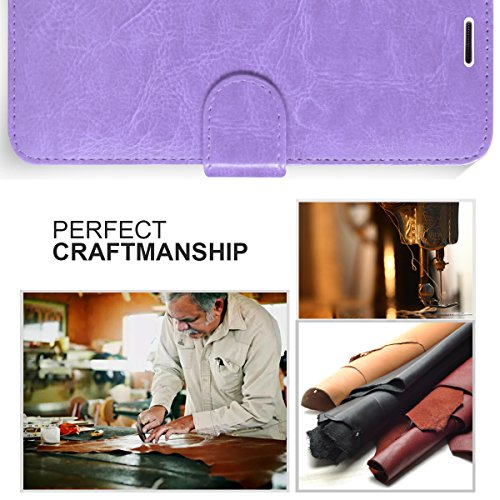 iPhone SE Case, iPhone 5S Case, iPhone 5 Case, Fyy [Top-Notch Series] Premium PU Leather Wallet Case Protective Cover for Apple iPhone SE (2016 Release) / 5S / 5 Lavender