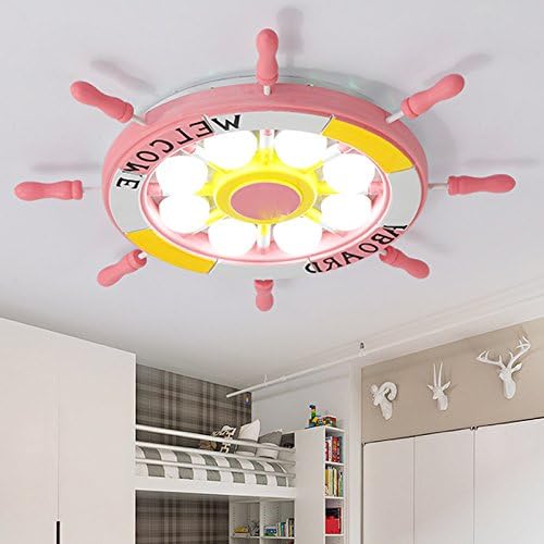 QXHD Children Lights Large Iron Rudder Bedroom Children Lights Simple Dream Cartoon Led Children Lights,A,Diameter 620 large 40W (W)