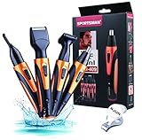 Recortador Nariz Eléctrico, Cortador de Pelos Para Nariz y Orejas, Cortapelos Nariz Hombre, Afeitadora de Nariz y de Orejas, 4 en 1 Recargable de Multifunción de facial con Cortapelos