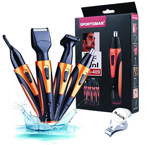 Recortador Nariz Eléctrico, Cortador de Pelos Para Nariz y Orejas, Cortapelos Nariz Hombre, Afeitadora de Nariz y de Orejas, 4 en 1 Recargable de Multifunción de facial con Cortapelos