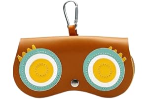 Eitheo Fancy Cute Eyeglasses/Sunglasses Case for Women/Girls Fashionable Stylish and for Travel Leather Look with Hook for Ha
