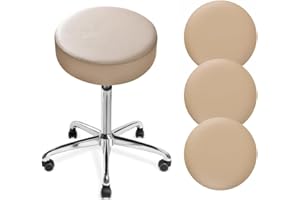 DONGKER Hocker Bezug Rund, 4 Stück PU-Leder Hockerbezug, Durchmesser 30-36cm, Dehnbar Knitterfrei Hocker Rundbezug für den bezug für Barhocker Rund