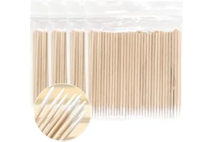 400 Coton Tige Maquillage tête pointue, Cotons-tiges Pointus, Petits Cotons-tiges Manche en Bois, Distributeur de Coton à Démaquiller pour Tatouage Sourcils Beauté Maquillage Ongles