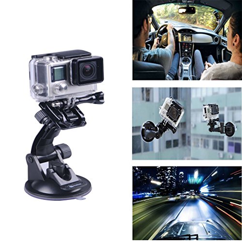 Smatree Soporte con Ventosa+ Correa de Acero Inoxidable para GoPro Hero 6/5/4/3+/3/2/1/Session