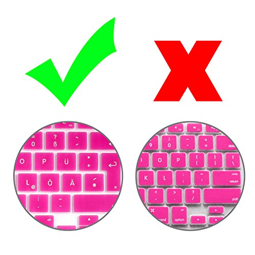 Incutex QWERTZ Silikon Tastaturschutz Tastenschutz Kratzschutz für MacBook (deutsche Tastenfolge) Rot - 5