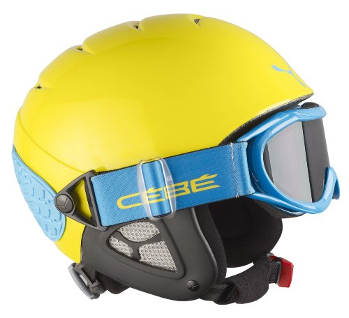 Cebe 10075052 Twinny - Casco de esquí (50-52 cm), Color Amarillo y Azul - Cebe