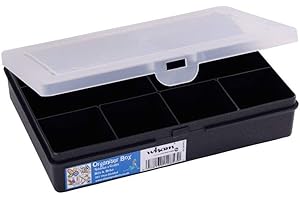 Wham 2.01 7 Division Plastic Organiser Storage Case, 19 cm, Black/Clear