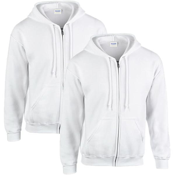 Gildan Heavy Blend Kapuzen-Sweatjacke 18600 In Ash – Unisex, Langarm, Mit Reißverschluss, Größe XL