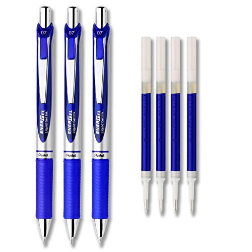 Pentel EnerGel Deluxe RTX Liquid Gel Ink Pen Set Kit, Pack of with  Refills (Blue by Pentel
