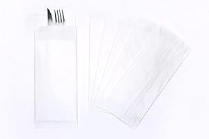 GIORDANO Cart 1000 Portaposate USA e Getta Buste Portaposate Carta Monouso con Tovagliolo 40x40 P/8 Sacchetti Porta Posate in Carta Bianca Buste Posate con Tovagliolo Colorate Segnaposto