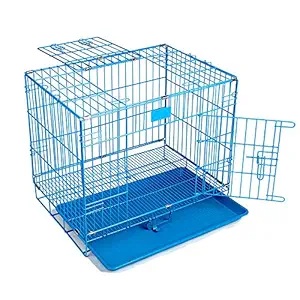 Pet Paradise Pet Dreams Powder Coated Iron Cage with Removable Tray for Dog (24-inch, Large Blue)