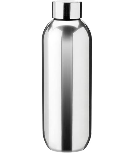Stelton to-Go Click Thermobeker, dubbelwandige thermosfles, roestvrije, lekvrije koffiemok/theebeker met smart-click-deksel, warme en koude dranken, 0,4 liter, blauw metallic