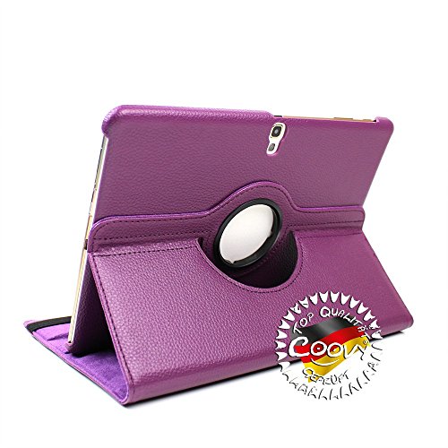 COOVY® 360° ROTATION COVER FÜR SAMSUNG GALAXY TAB S 10.5 SM-T800 SM-T801 SM-T805 SMART HÜLLE TASCHE ETUI CASE SCHUTZ STÄNDER Farbe lila - 5