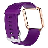 Modaworld Uhrenarmbänder für Fitbit Blaze Uhren, Silikonband Uhrenarmband Ersatband Armband mit Metallrahmen