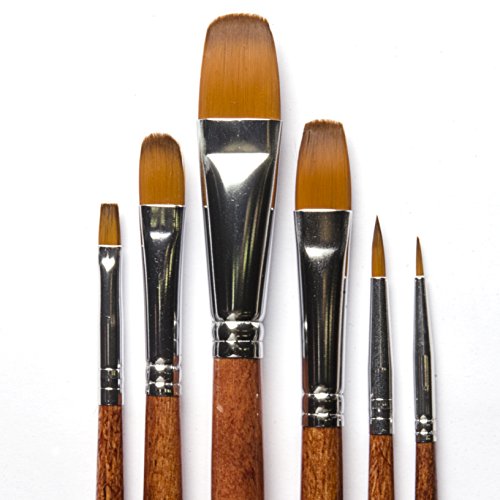 14-teiliges Künstler Pinselset für Acrylfarben, Aquarellfarben und Ölfarben geeignet * handgefertigt * 7 Naturhaarpinsel & 6 Kunsthaarpinsel * kostenloses Etui * nicht haarend * 1 Jahr Garantie - 4