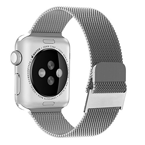 Bandas y funda para Apple Watch 38  mm  Zyra Milanese Loop Acero Inoxidable Replacement Correa De Pulsera Con chapado en 2  de la serie resistente a los ara  azos       Marco protector de TPU para Apple reloj  serie 1