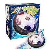 ⚽【Pelota Flotante divertido】: Suspendido en el disco con el diseño de fútbol. Se puede jugar hover soccer en cualquier superficie lisa en interiores o al aire libre. Mini turbina hace el juguete flota, El juguete neceista 4 pilas (no incluidas).