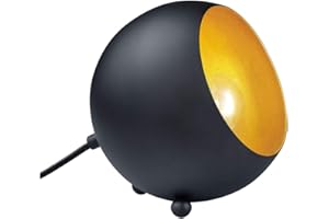 RL LIVE YOUR LIGHT Reality Leuchten Tischleuchte Billy R50101032, Metall schwarz matt/goldfarbig, E14 Fassung, 14 x 15 x 15 cm