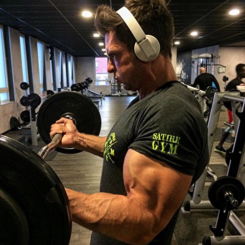 T-Shirt Fitness V-neck Satire Gym Farbe Grau Anthrazit Für Fitness & Training, Muskeln Muscle Fit - 5