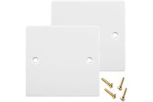MODURIO 2 Pack Single Blanking Socket Plate – White PVC Wall Hole Cover Plate for Home Electrical Outlets | Ideal for Renovation & DIY Users(86mm x 86mm)