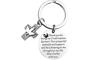 FUNYSO Confirmation Sponsor Gift Thank You for Being My Confirmation Sponsor Keychain Confirmation Sponsor Thank You Gift Religious Sponsor Gift (confirmation sponsor)