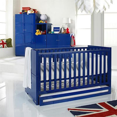 Izziwotnot Skyline 1 Door Wardrobe, High Gloss Blue