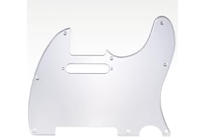 Musiclily 8 Trous Tele Pickguard Guitare Plaque de Protection pour Guitare électrique Fender USA/Mexique Standard Telecaster Style Moderne, 1 pli Miroir Argenté
