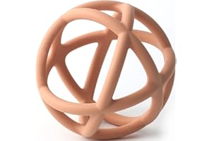 LOVE DEPOT Jouet de dentition pour bébé - Sans BPA - Boule souple en silicone - Facile à tenir - Pour bébés (Apricot)