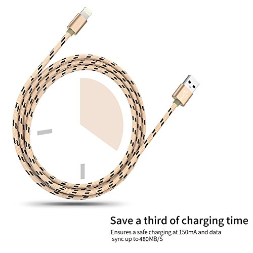  3-PACK  C  ble iPhone  LUVFUN 1M 2M 3M Nylon Tress   C  ble Lightning Chargeur iPhone avec Aluminium Connecteur R  sistant pour iPhone 8   8 Plus   7