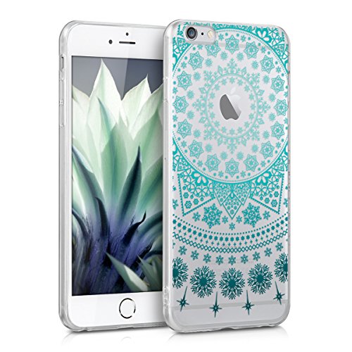 kwmobile Funda para Apple iPhone 6 Plus   6S Plus - Carcasa Protectora de  TPU  con dise  o Invernal en  Azul Azul Claro Transparente 