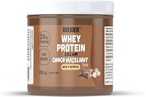 Weider Whey Protein Cream (250g) Gusto Cioccolato-Nocciola, Crema Proteica Spalmabile con 24% di Proteine, con Proteina di Siero del Latte, Senza Zuccheri Aggiunti, Senza Olio di Palma