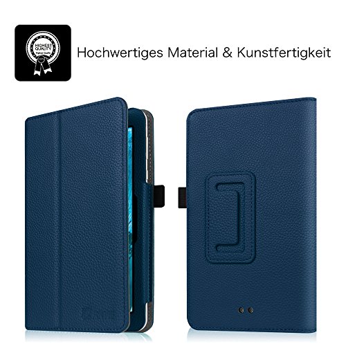 Fintie Odys Vito 7 Hülle Case – Slim Fit Folio Kunstleder Schutzhülle Cover Tasche mit Ständerfunktion und Stylus-Halterung für Odys Vito 17,8 cm (7 Zoll) Tablet-PC, Marineblau - 2