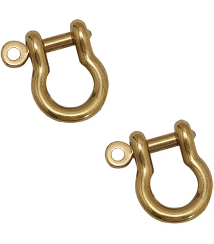 Lot De 4 Manilles En D En Laiton - Largeur Intérieure 6 Mm - Pour Porte-clés, Sacs, Projets DIY - Avec Goupille Sécurisée
