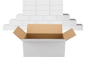 PETAFLOP 25 Stück robuste weiße Versandkartons, ideal für Lagerung und Transport, Maße: 25,4 x 15,3 x 10,2 cm - Ihre perfekte Verpackungslösung