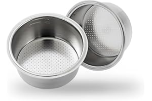 TRUESKL Pack de 2 Filtros de Cafe de Acero Inoxidable de 51 mm - Kit barista - Compatibles con Cafeteras Cecotec Ufesa Delonghi - Filtros Metálicos, Aptos para Lavavajillas y apto para horno