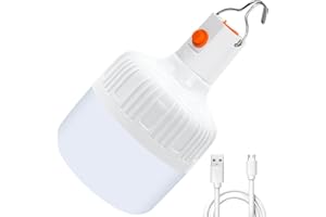 AKOFIC Lanterna da Campeggio LED, Lampadina Ricaricabile USB 2 Livelli Dimmerabili Appeso Portatile, Luce da Lavoro Lampada Ultra Luminosa Lmpermeabile per Esterno Giardino Emergenza Tenda